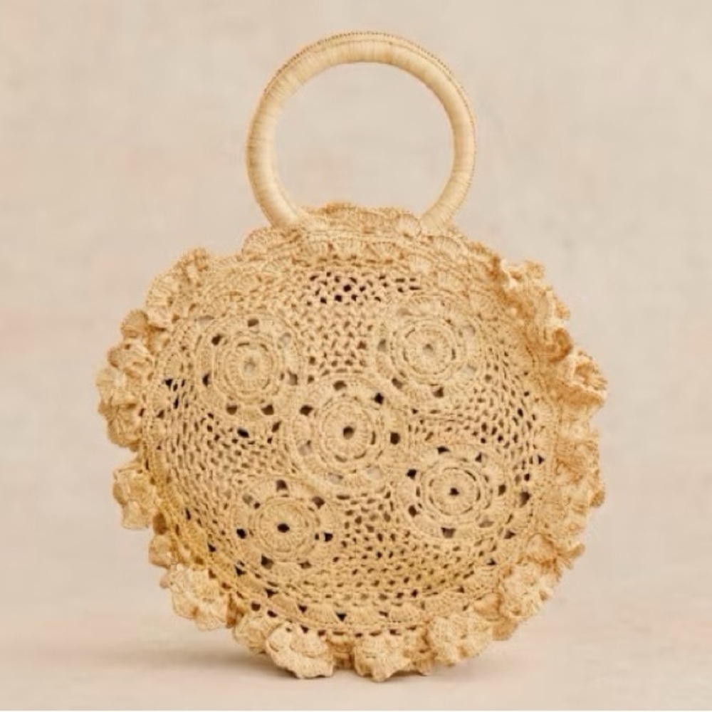 Sezane Zina Raffia Crochet Basket Bag - Picture 6 of 6